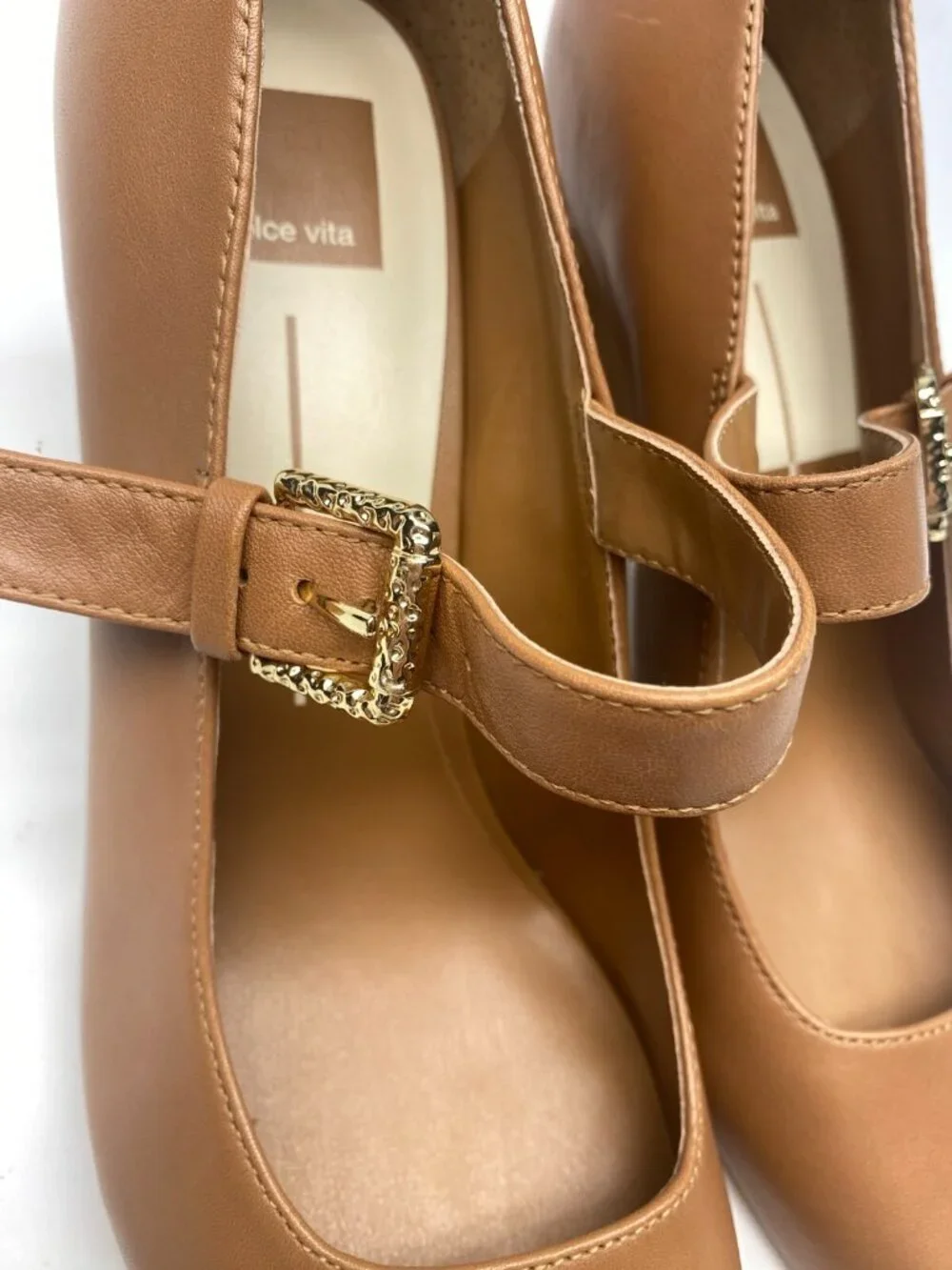Dolce Vita Women's Lakota Mary Jane Caramel Heels Sz 10